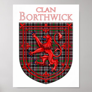 Poster Borthwick Tartan Scottish Plaid Lion Rampant