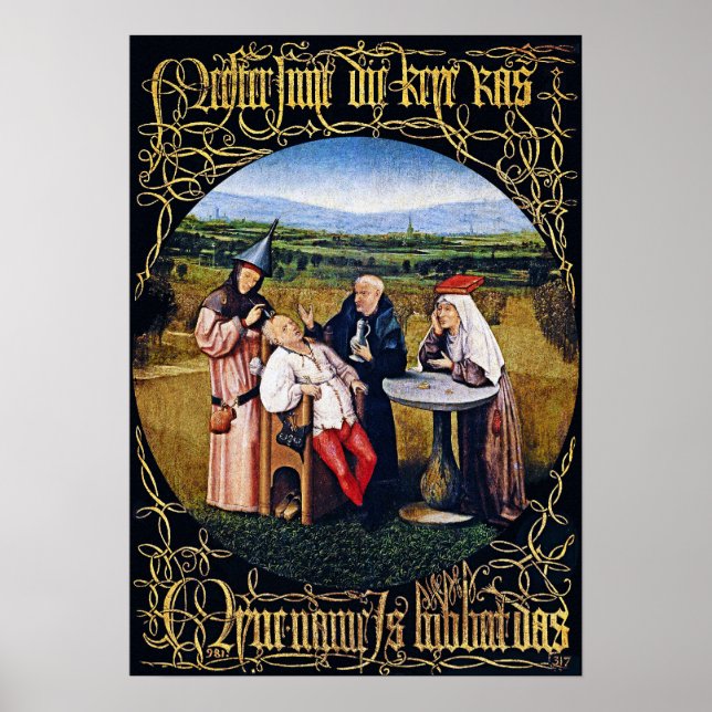 Poster Bosch - Extraction de la pierre de la folie (Devant)