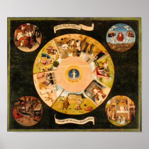 Poster Bosch Hiéronyme : Table des péchés mortels