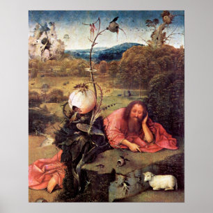 Poster Bosch-Meditator St John de Hieronymus le baptiste
