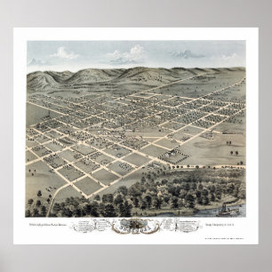 Poster Boscobel, WI Carte panoramique - 1869