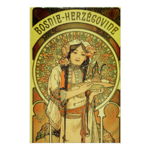 Poster Bosnie-Herzégovine par Alphonse Mucha 1900