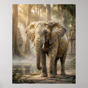 Poster Bosquet de l'éléphant à feuilles d'or