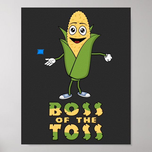 Poster Boss Drôle Du Graphique De Cornhole De Toss (Devant)