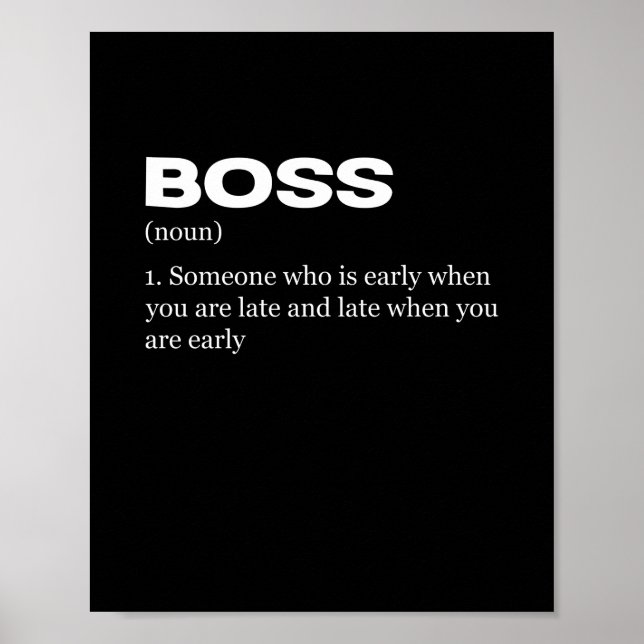 Poster Boss Funny Définition Joyeux Boss's Day (Devant)