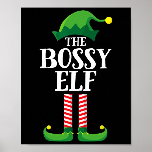 Poster Bossy Elf Matching Family Group Christmas Party Py (Devant)