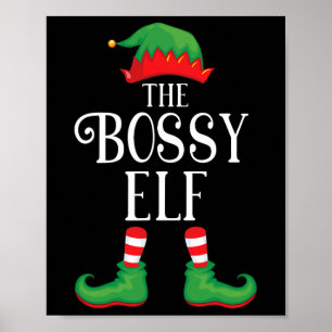 Poster Bossy Elf Matching Group Xmas Funny Family Christa