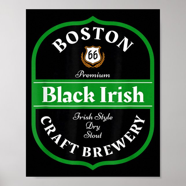 Poster Boston Craft Brewery Boston Black Irish Stout Nove (Devant)