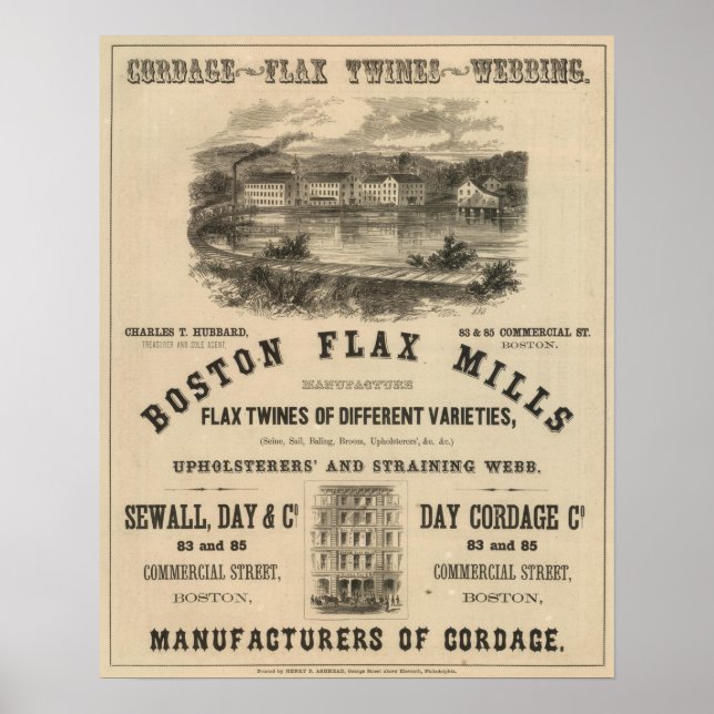 Poster Boston Flax Mills (Devant)