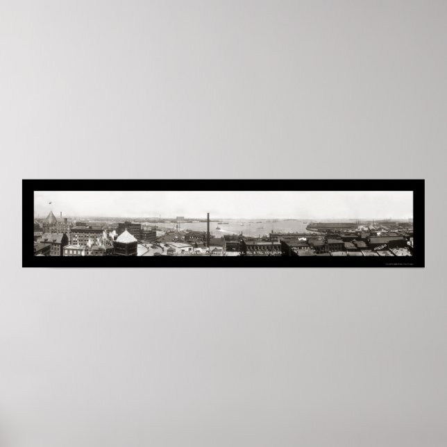 Poster Boston Harbour, MA Photo 1912 (Devant)