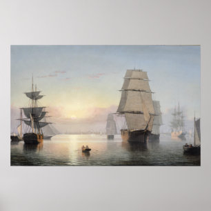 Poster Boston Harbour, Sunset