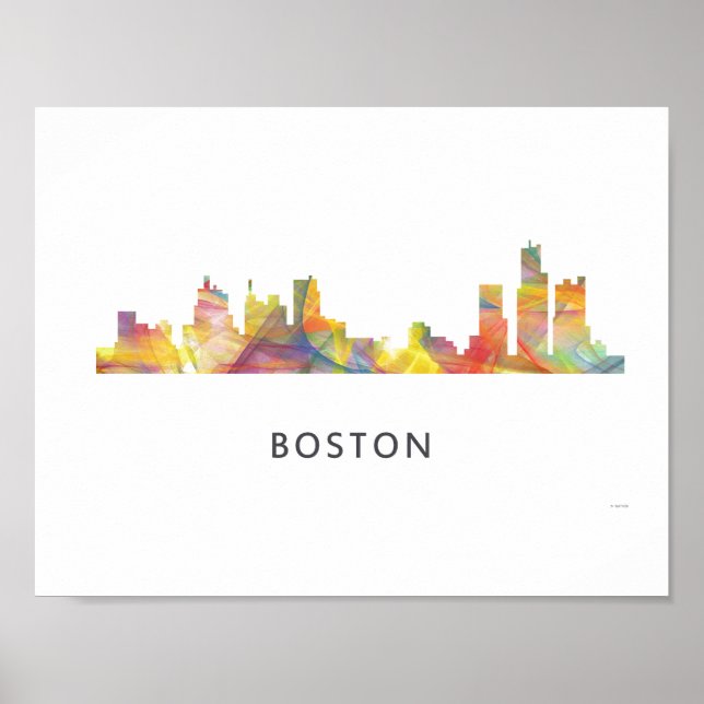 POSTER BOSTON MASS. SKYLINE WB1- (Devant)