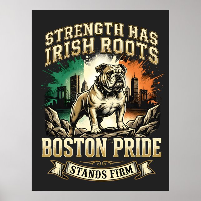 Poster Boston Pride Irish Roots Bulldog (Devant)