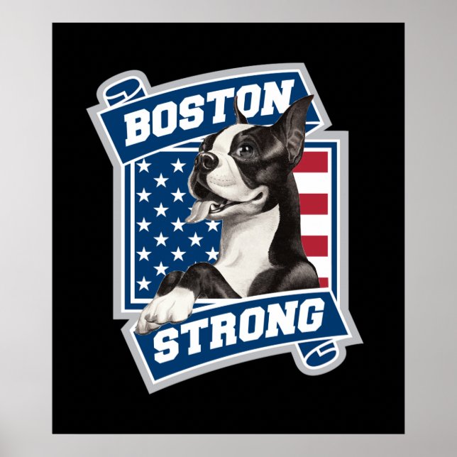 Poster BOSTON STRONG TERRIER style crête (Devant)