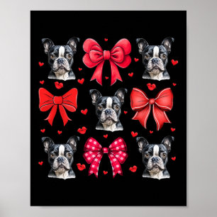 Poster Boston Terrier Coquette Bow Chien Chien Chien Mama
