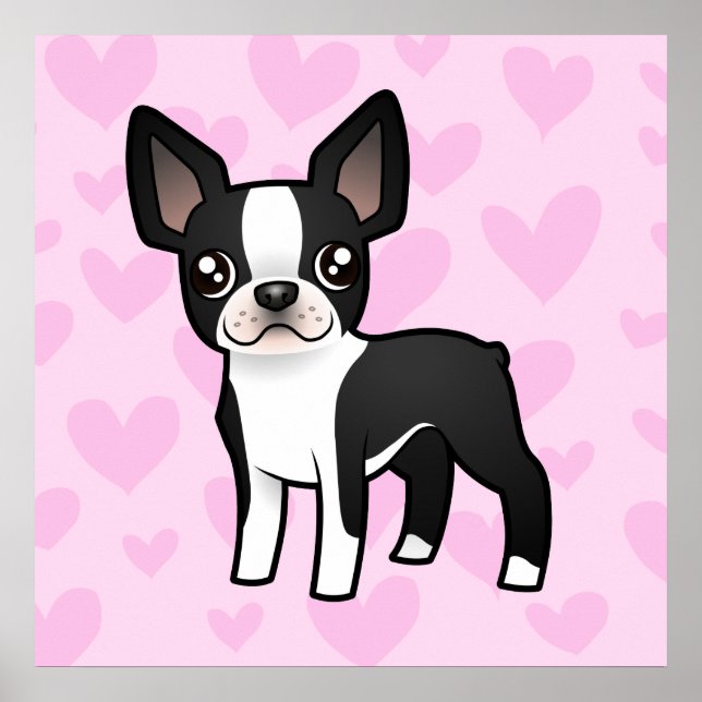 Poster Boston Terrier Love (Devant)