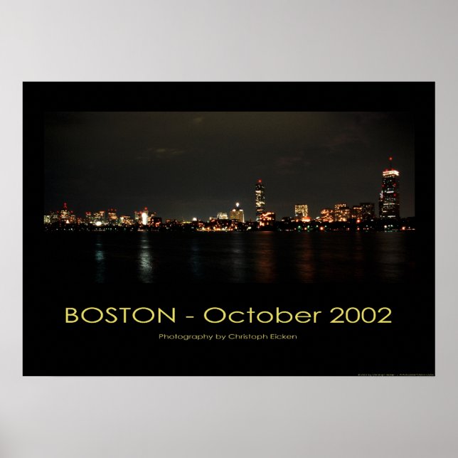 Poster Boston - Vue panoramique la nuit (Devant)