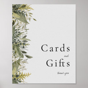 Poster Botanical Watercolor Greenery Cards and Gifts Sign