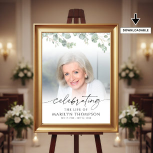 Poster Botanique Célébrant la vie de Photo Mémorial