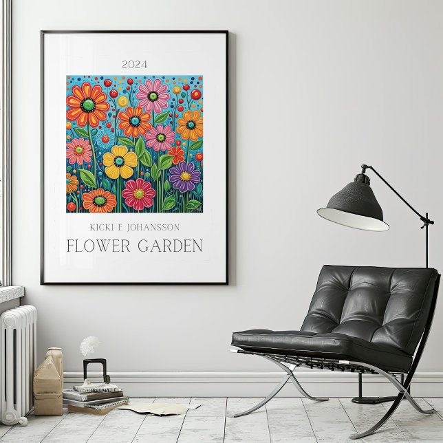 Poster botanique du jardin de fleurs (Flower Garden Botanical Mockup 1)