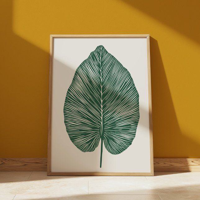 Poster Botanique verte Banane Feuille Plante Amateurs Boh (Créateur téléchargé)