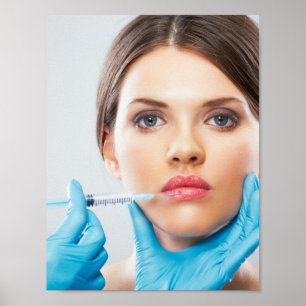 Poster Botox and filler injections by aesthetic doctor