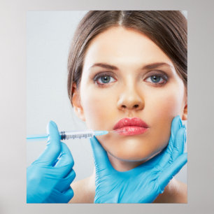 Poster Botox and filler injections by aesthetic doctor