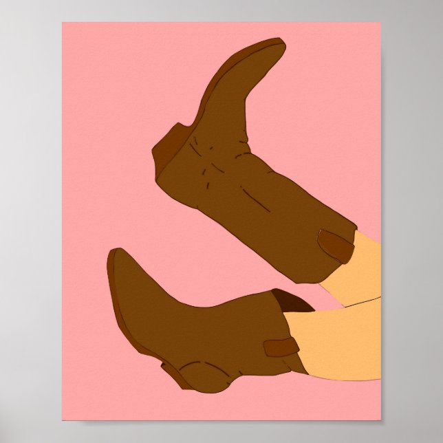Poster Botte de cowboy Brown (Devant)
