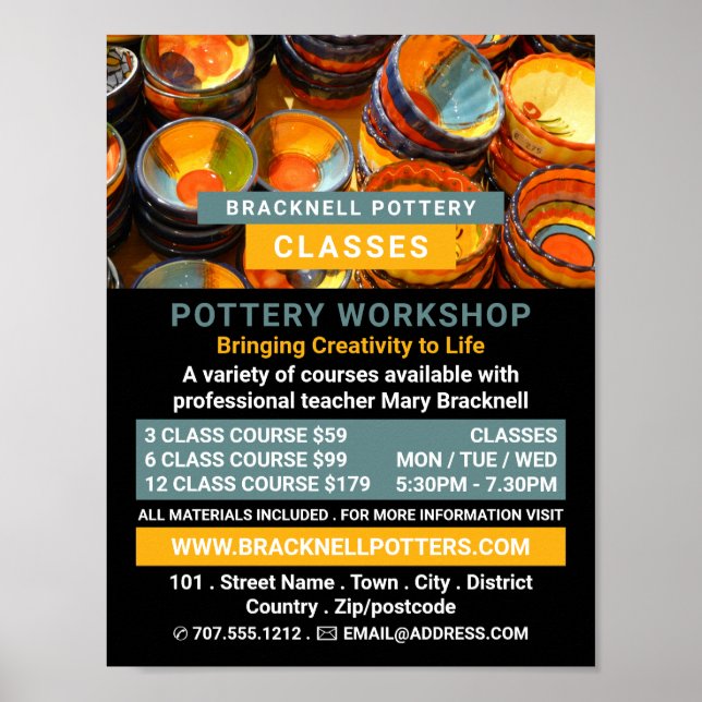 Poster Botte en céramique, Cours de poterie, Potters Adve (Devant)