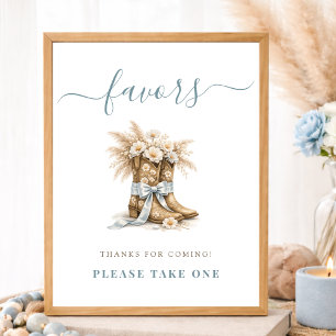 Poster Bottes de cow-boy thème western pour baby shower i