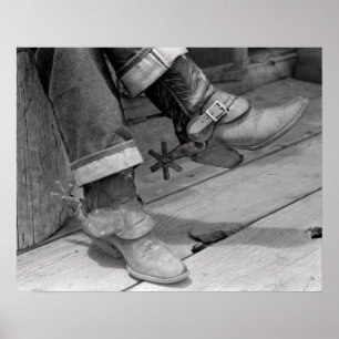 Poster Bottes de cowboy, 1940. Photo vintage