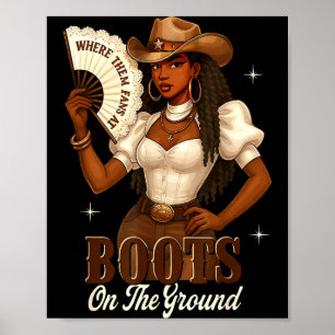 Poster Bottes d'histoire noire sur le terrain Cowgirl Wes