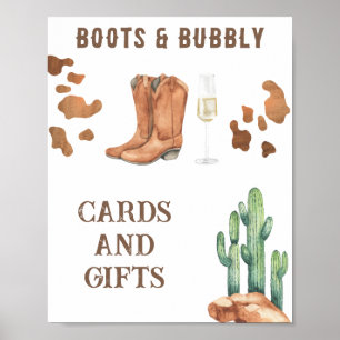 Poster bottes et mousseux Cartes de douche nuptiale et ca