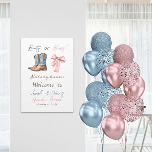 Poster Bottes ou vaches bleu rose Genre Révélation Bienve