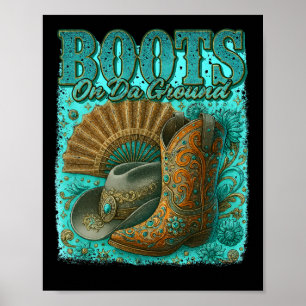 Poster Bottes Sur Da Grace Bottes De Cowboy Occidentaux D