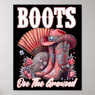 Poster Bottes Sur Le Terrain Boot Cowboy Western Cowgirl 