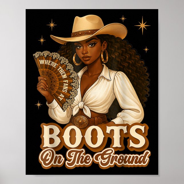 Poster Bottes Sur Le Terrain Junetten Cowgirl Où Ils (Devant)
