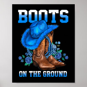 Poster Bottes Sur Le Terrain Pays Western Cowboy Cowgirl