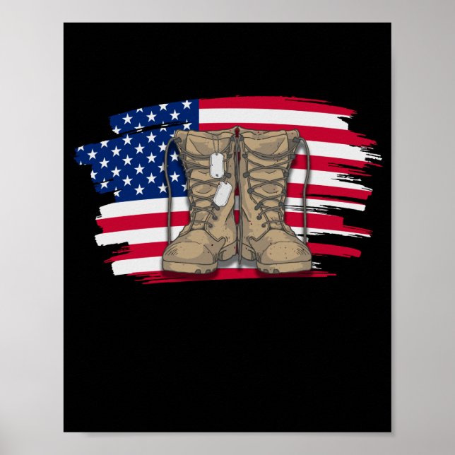 Poster Bottes vétérans du drapeau américain (Devant)