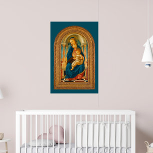 Poster Botticelli 1445-1510 Vierge et enfant intronisé