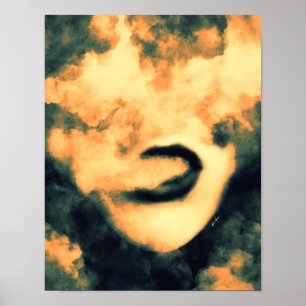 Poster Bouche fumée Vape Grunge Art