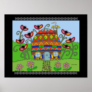 Poster Bouche sur une maison Pysanka