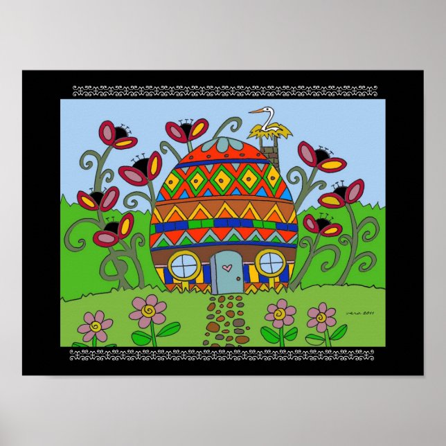 Poster Bouche sur une maison Pysanka (Devant)