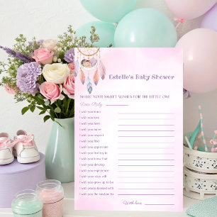 Poster Boucher de Baby shower Watercolor Dreamcatcher
