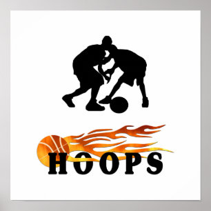 Poster Boucles de basket-ball flamboyantes