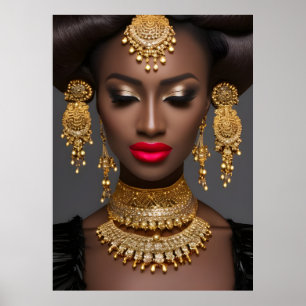 Poster Boucles d'oreilles pour bijoux en or glamour exoti