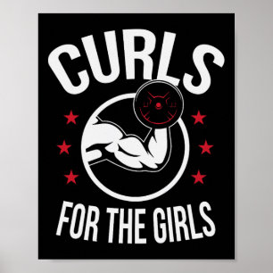 Poster Boucles Pour Les Filles Funny Bodybuilding Poids-l