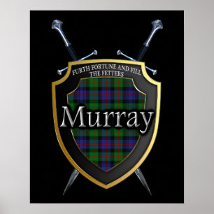 Poster Bouclier de tartan de Murray de clan et copie