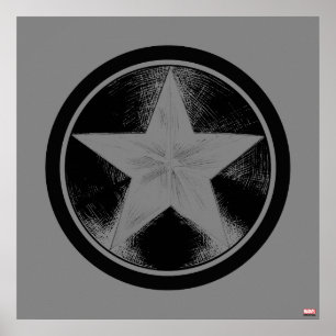 Poster Bouclier Grunge Captain America