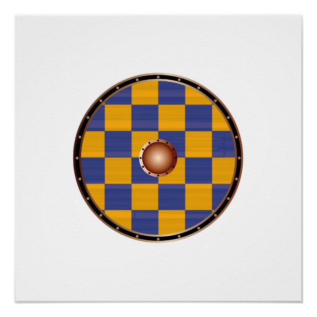 Poster Bouclier rond avec le drapeau de Surrey (Devant)